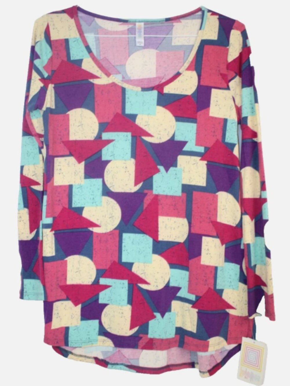 LuLaRoe LYNNAE Women's Shirt Top NWT Size M Medium Pink Blue Yellow Geometric